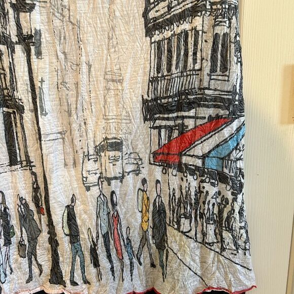 Carine Andie Dress Paris Scene Layered Crinkle S Valentine Date Night - Picture 9 of 14